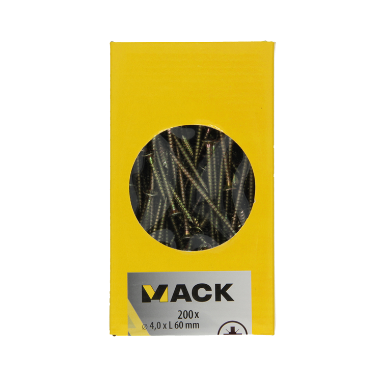 Load image into Gallery viewer, Mack 1020097 - spaanplaatschroef vz kop geelvz 200 st 4,0 x 60 mm | 2 stuks
