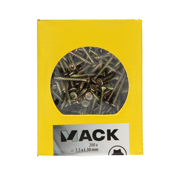 Load image into Gallery viewer, Mack 1020131 - spaanplaatschroef vz kp-zelfb.gvz 200st 3,5 x 30 mm | 5 stuks

