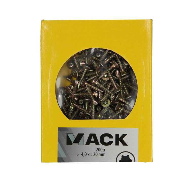 Load image into Gallery viewer, Mack 1020135 - spaanplaatschroef vz kp-zelfb.gvz 200st 4,0 x 20 mm | 5 stuks
