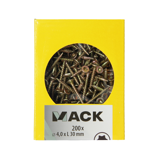 Mack 1020137 - spaanplaatschroef vz kp-zelfb.gvz 200st 4,0 x 30 mm | 5 stuks