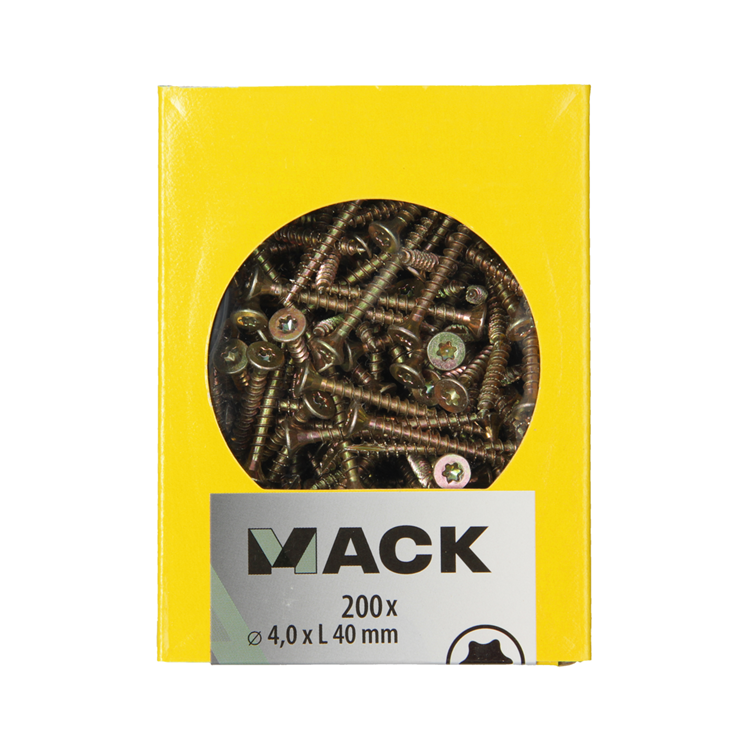 Load image into Gallery viewer, Mack 1020139 - spaanplaatschroef vz kp-zelfb.gvz 200st 4,0 x 40 mm | 5 stuks
