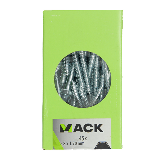 Mack 1020177 - houtdraadbout verzinkt 45 st 8 x 70 mm | 3 stuks