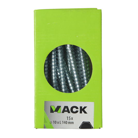 Mack 1020184 - houtdraadbout verzinkt 15 st 10 x 140 mm | 3 stuks
