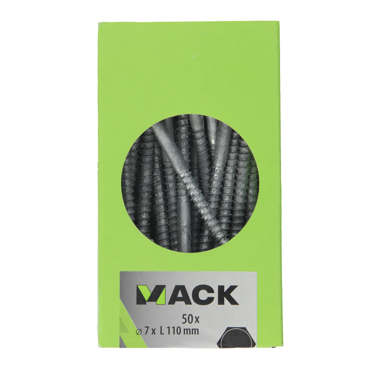 Load image into Gallery viewer, Mack 1020186 - houtdraadbout vuurverzinkt 50 st 7 x 110 mm | 2 stuks
