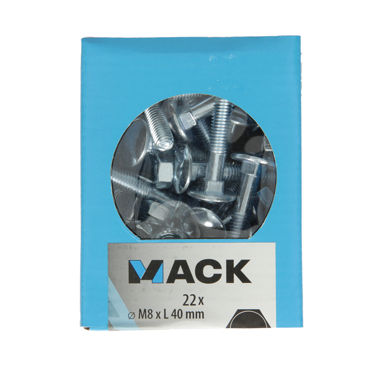 Load image into Gallery viewer, Mack 1020205 - houtbout + moer verzinkt 22 stm8 x 40 mm | 5 stuks
