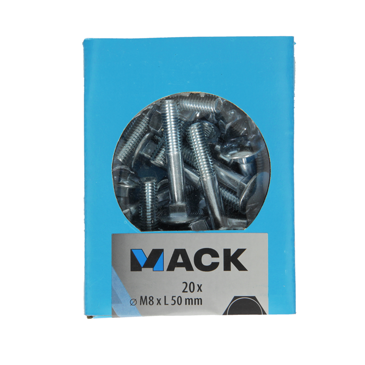 Load image into Gallery viewer, Mack 1020206 - houtbout + moer verzinkt 20 stm8 x 50 mm | 5 stuks
