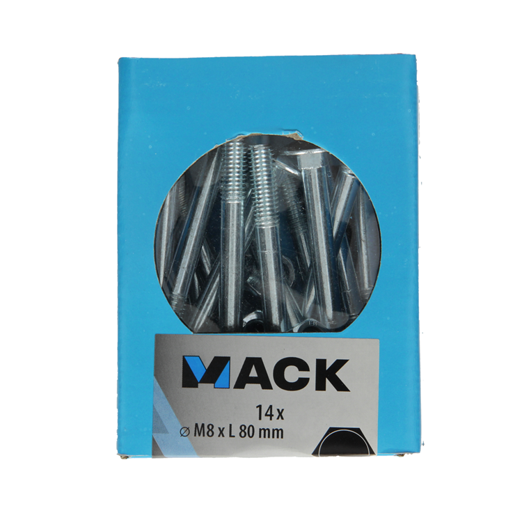 Load image into Gallery viewer, Mack 1020209 - houtbout + moer verzinkt 14 stm8 x 80 mm | 5 stuks
