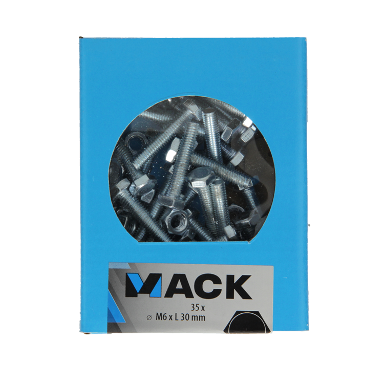 Load image into Gallery viewer, Mack 1020215 - tapbout + moer verzinkt 35 st m6 x 30 mm | 5 stuks

