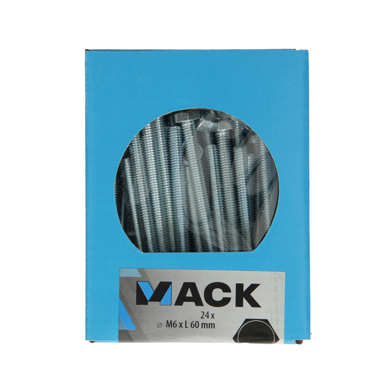 Load image into Gallery viewer, Mack 1020218 - tapbout + moer verzinkt 24 st m6 x 60 mm | 5 stuks
