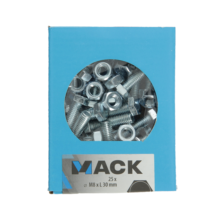 Load image into Gallery viewer, Mack 1020220 - tapbout + moer verzinkt 25 st m8 x 30 mm | 5 stuks
