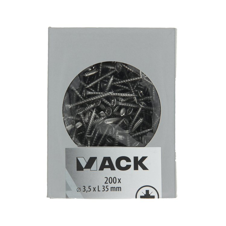 Load image into Gallery viewer, Mack 1020229 - spaanplaatschroef vz kop inox a2 200 st 3,5 x 35 mm | 2 stuks
