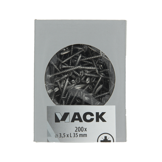 Mack 1020229 - spaanplaatschroef vz kop inox a2 200 st 3,5 x 35 mm | 2 stuks