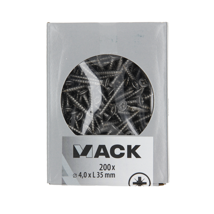 Load image into Gallery viewer, Mack 1020234 - spaanplaatschroef vz kop inox a2 200 st 4,0 x 35 mm | 2 stuks
