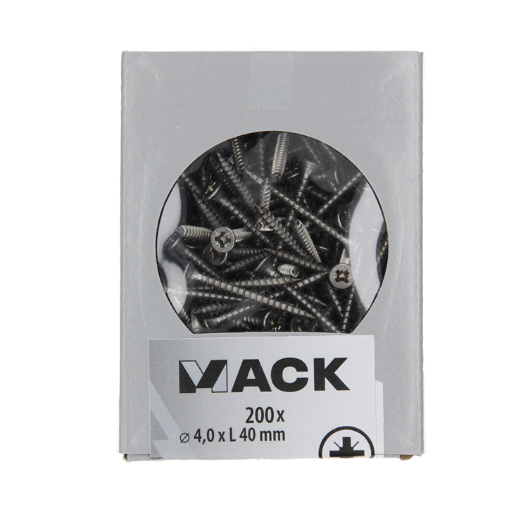 Load image into Gallery viewer, Mack 1020235 - spaanplaatschroef vz kop inox a2 200 st 4,0 x 40 mm | 2 stuks
