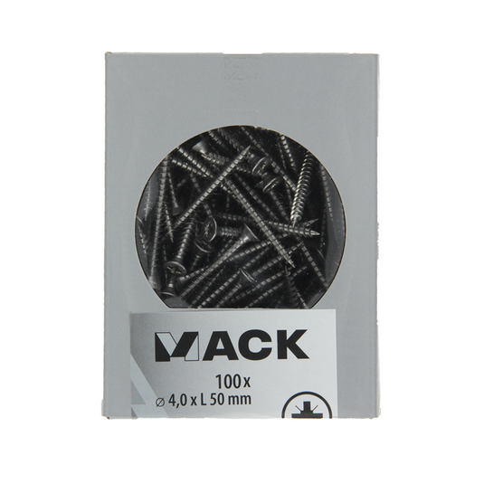 Mack 1020237 - spaanplaatschroef vz kop inox a2 100 st 4,0 x 50 mm | 2 stuks