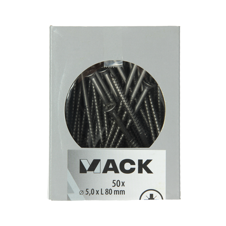 Load image into Gallery viewer, Mack 1020248 - spaanplaatschroef vz kop inox a2 50 st 5,0 x 80 mm | 2 stuks
