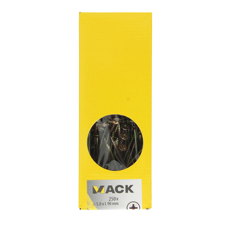Load image into Gallery viewer, Mack 1020272 - spaanplaatschroef vz kop gvz 250 st 5,0 x 90 mm | 1 stuks
