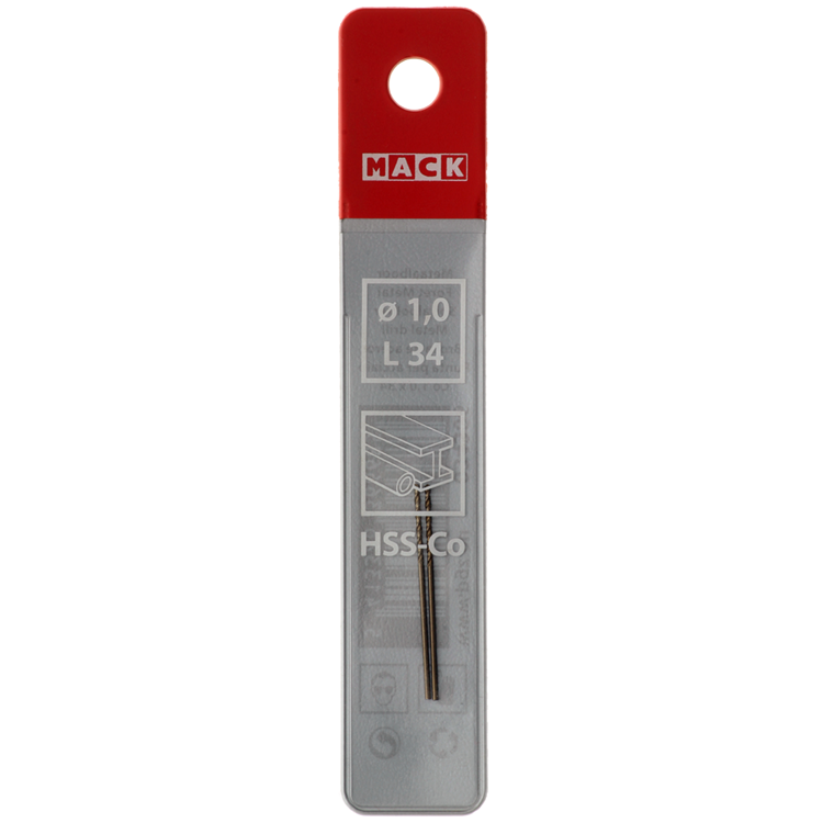 Load image into Gallery viewer, Mack 1018418 - metaalboor hss co5% din 338 ø 1,0 x 34 mm 2st | 5 stuks
