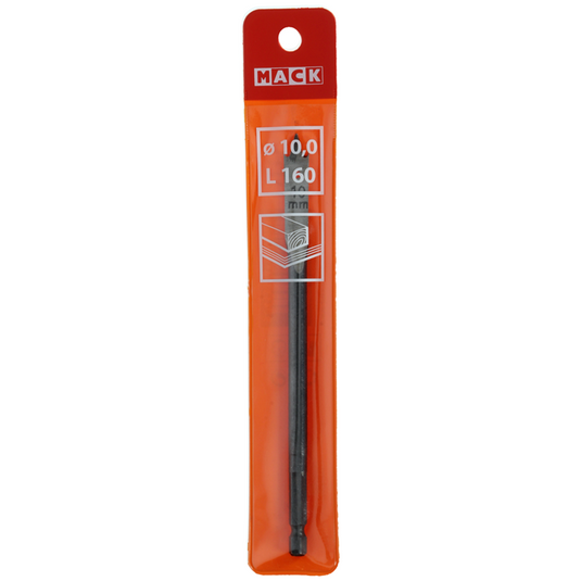 Mack 1018514 - platte houtboor din 7487 ø 10,0 x 160 mm | 5 stuks