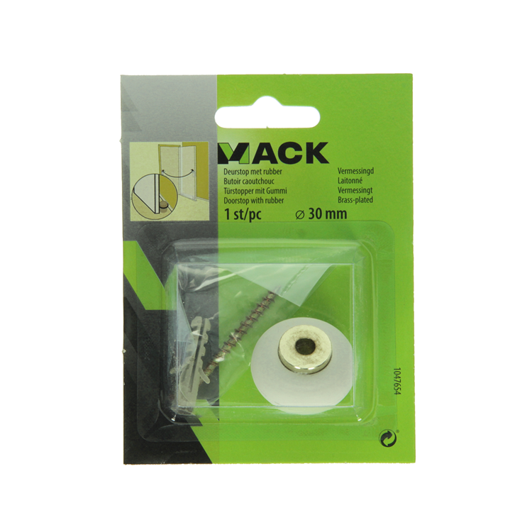 Load image into Gallery viewer, Mack 1047654 - deurstop met rubber vermessingd ø 30 mm 1 st pc | 6 stuks
