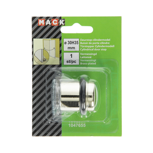 Mack 1047655 - deurstop cilindermodel vermessingd ø 30h35 mm 1 st pc | 6 stuks