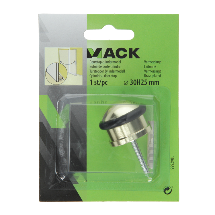 Load image into Gallery viewer, Mack 1047656 - deurstop cilindermodel vermessingd ø 30h25 mm 1 st pc | 6 stuks
