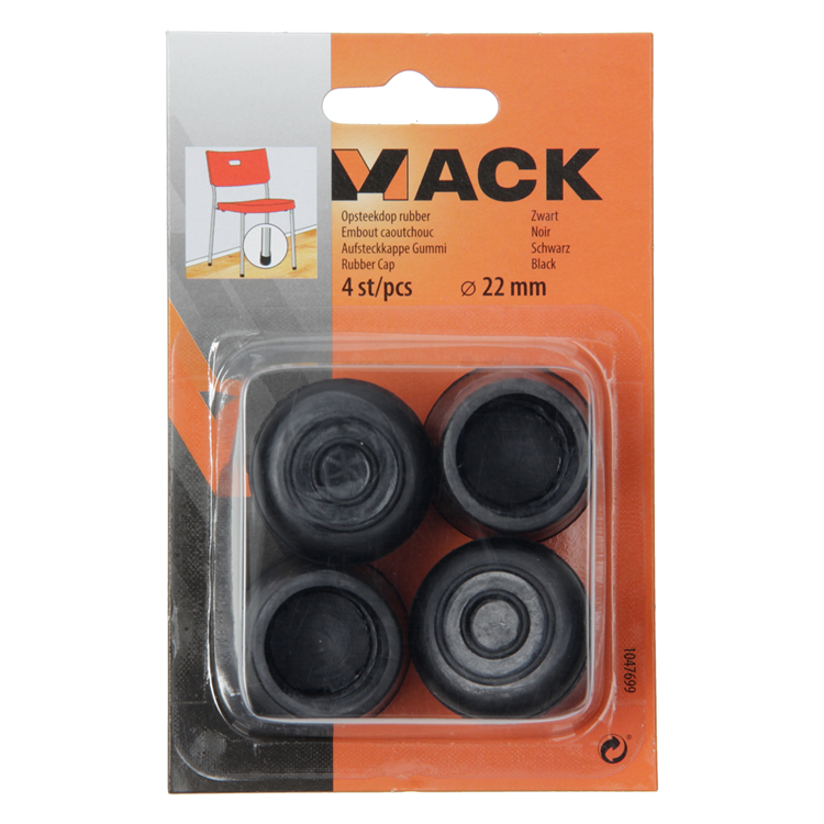 Load image into Gallery viewer, Mack 1047699 - opsteekdop rubber zwart ø 22 mm 4 st pcs | 6 stuks
