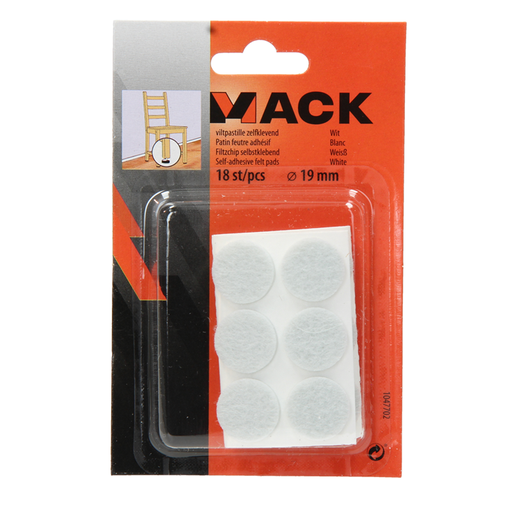 Load image into Gallery viewer, Mack 1047702 - viltpastille zelfklevend wit ø 19 mm 18 st pcs | 12 stuks
