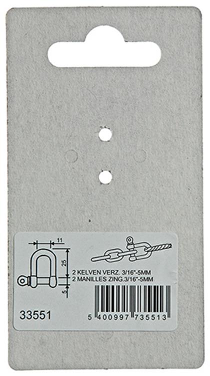 Mack 1008521 - 2 kelven recht 5mm verzinkt | 10 stuks