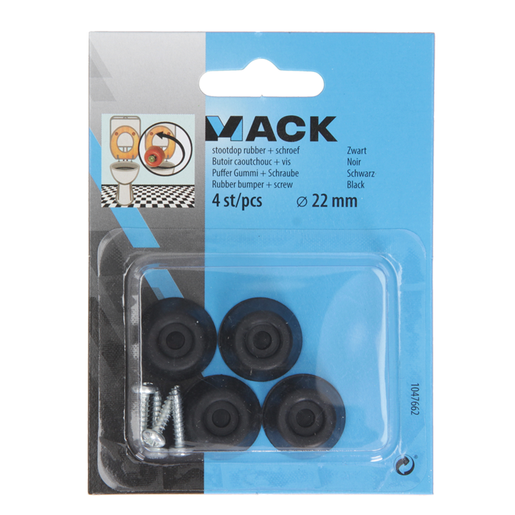 Load image into Gallery viewer, Mack 1047662 - stootdop rubber + schroef zwart ø 22 mm 4 st pcs | 6 stuks
