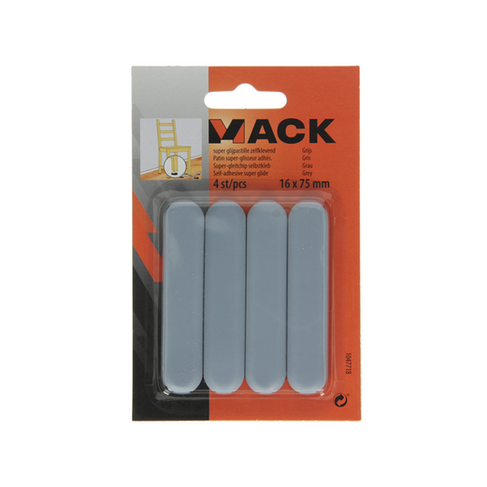 Mack 1047718 - super glijpastille zelfklevendgrijs 16 x 75 mm 4 st pcs | 12 stuks