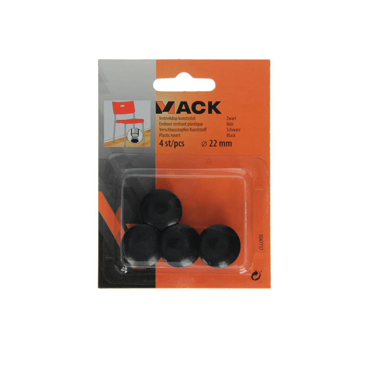 Load image into Gallery viewer, Mack 1047737 - insteekdop kunstsstof zwart ø 22 mm 4 st pcs | 6 stuks
