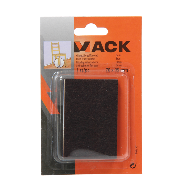 Load image into Gallery viewer, Mack 1047693 - viltpastille zelfklevend bruin 70 x 95 mm 1 st pc | 12 stuks
