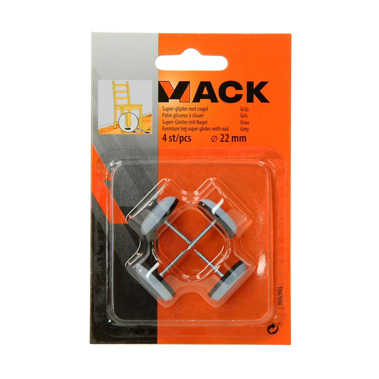 Load image into Gallery viewer, Mack 1047696 - super-glijder met nagel grijs ø 22 mm 4 st pcs | 6 stuks

