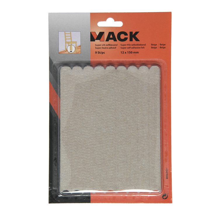 Load image into Gallery viewer, Mack 1047698 - super-vilt zelfklevend beige 12 x 150 mm 9 st pcs | 12 stuks

