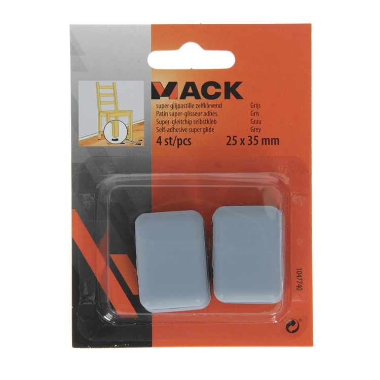 Load image into Gallery viewer, Mack 1047740 - super glijpastille zelfklevendgrijs 25 x 35 mm 4 st pcs | 12 stuks

