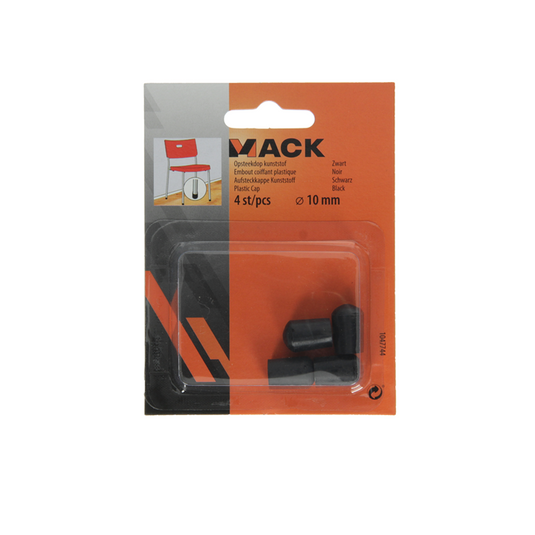 Mack 1047744 - opsteekdop kunststof zwart ø 10 mm 4 st pcs | 6 stuks