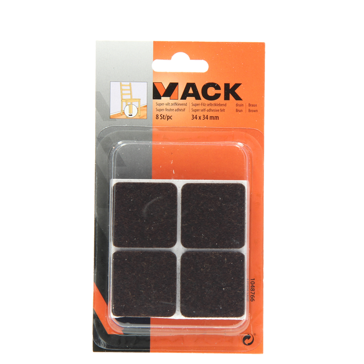 Load image into Gallery viewer, Mack 1048766 - super-vilt zelfklevend bruin 34 x 34 mm 8 st pcs | 12 stuks
