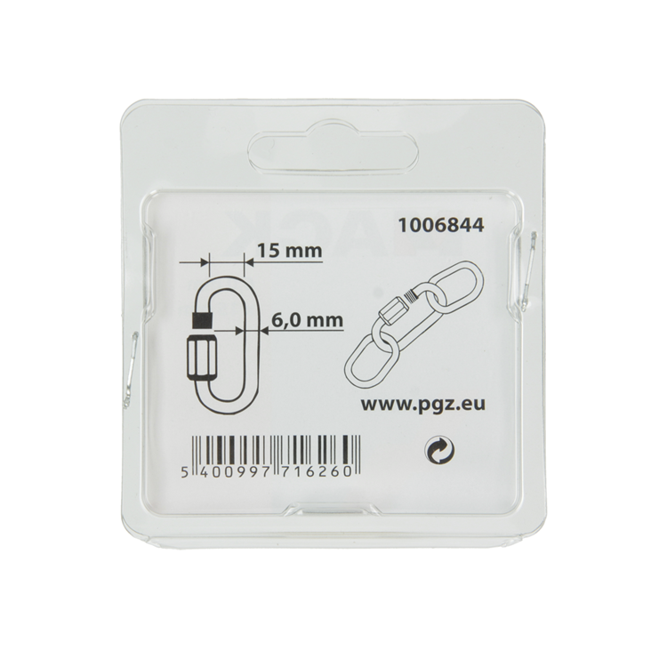 Load image into Gallery viewer, Mack 1006844 - 1 loze schakel verzinkt +moer bl 6mm | 5 stuks
