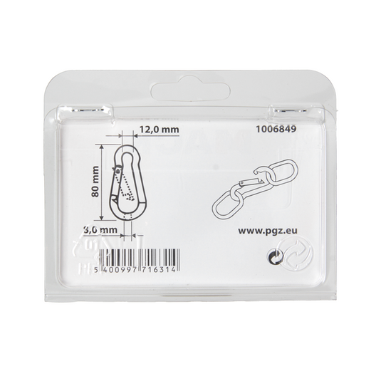 Mack 1006849 - 1 karabijnhaak + veer verzinkt bl 80x8mm | 5 stuks