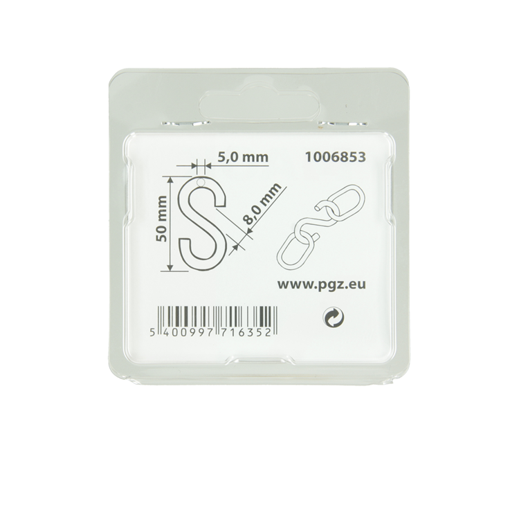 Load image into Gallery viewer, Mack 1006853 - 2 open s-haken verzinkt bl 5,0x45mm | 5 stuks
