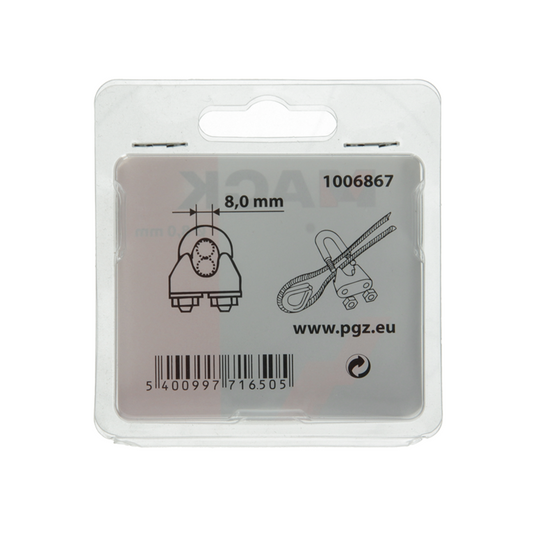 Mack 1006867 - 2 staaldraadklemmen crosby verzinkt 8mm bl | 5 stuks