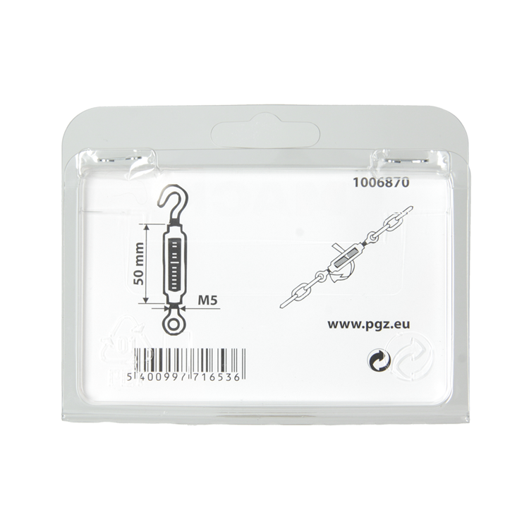 Load image into Gallery viewer, Mack 1006870 - 2 spanners: oog + haak verzinkt m5x50mm bl | 5 stuks
