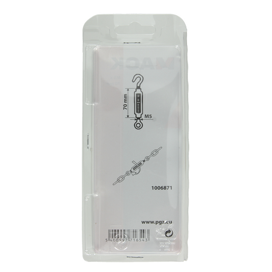 Mack 1006871 - 2 spanners: oog + haak verzinkt m5x70mm bl | 5 stuks