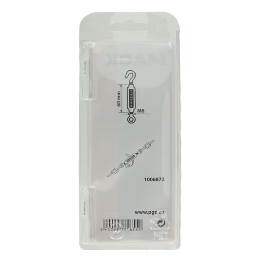Mack 1006872 - 2 spanners: oog + haak verzinkt m6x60mm bl | 5 stuks