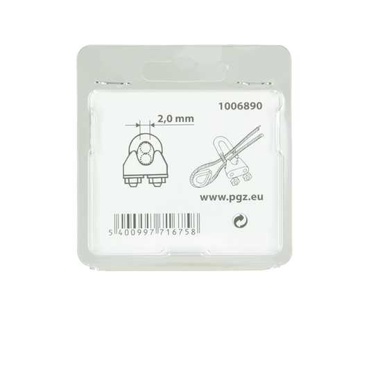 Mack 1006890 - 4 staaldraadklemmen crosby inox 1-2mm bl | 5 stuks