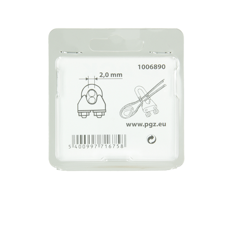 Load image into Gallery viewer, Mack 1006890 - 4 staaldraadklemmen crosby inox 1-2mm bl | 5 stuks
