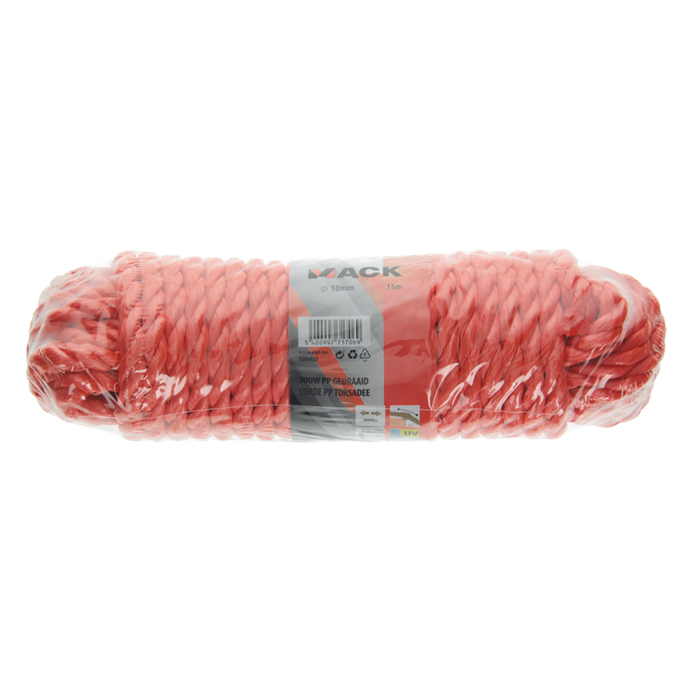 Afbeelding laden in galerijviewer, Mack 1006920 - pp gedraaid oranje streng 10mm 15m | 5 stuks
