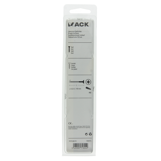 Mack 1006976 - spaanplaatschroef vz kop geelverzinkt 4st 6 x 140mm | 10 stuks