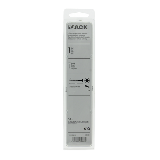 Mack 1006982 - spaanplschrf. vzkop-zelfb geelverzinkt 4st 6 x 140mm | 5 stuks